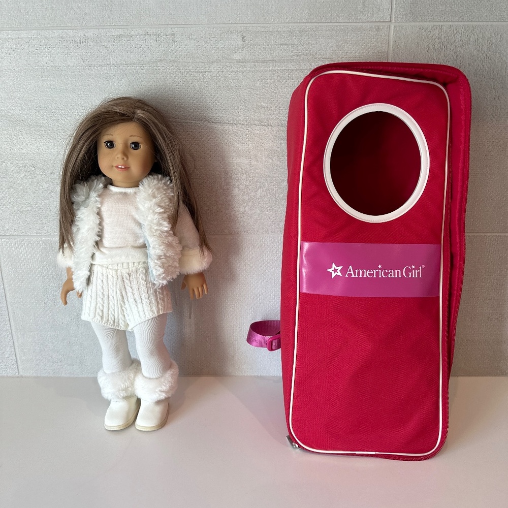 American girl doll, bag and outfits